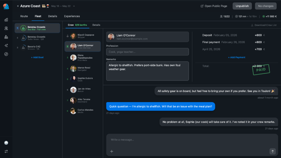 Crew & conversations